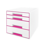 Zásuvkový box Leitz WOW růžový