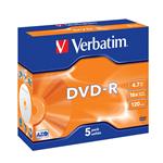 DVD-R Verbatim, jewel, 5 ks